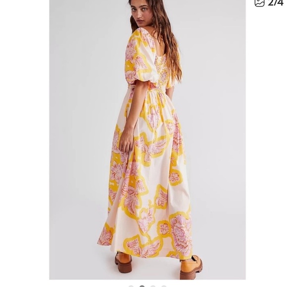 Free People Kalina Floral Cut Out Maxi Dress L - Picture 2 of 7